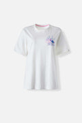 CAMISETA DE STITCH MARFIL REGULAR FIT PARA MUJER