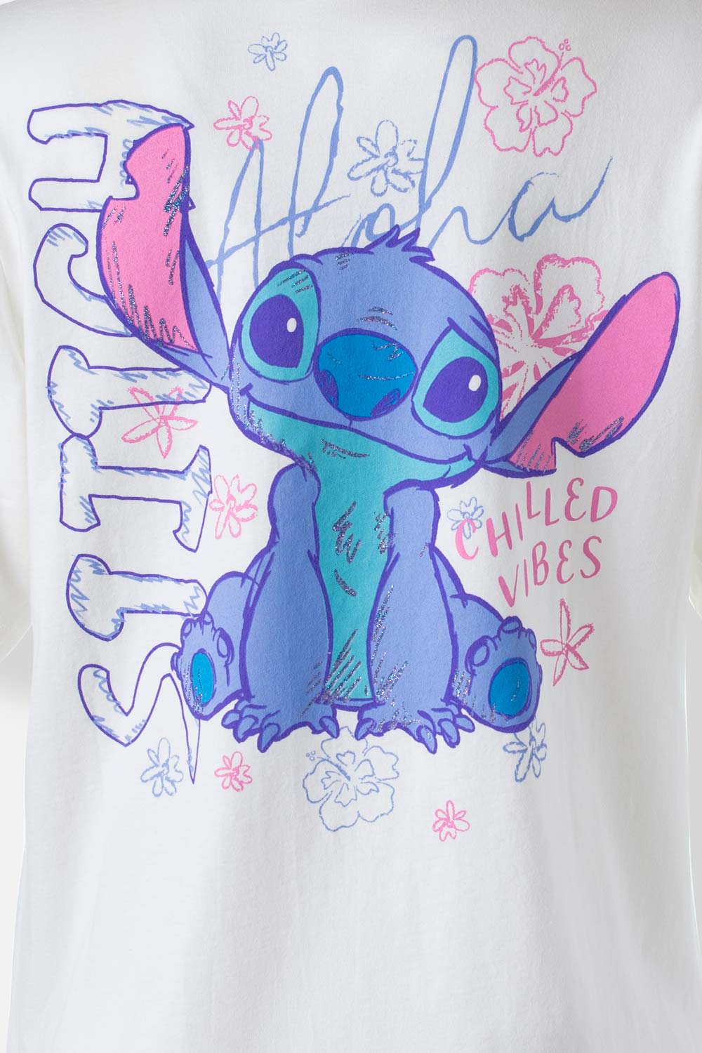 CAMISETA DE STITCH MARFIL REGULAR FIT PARA MUJER
