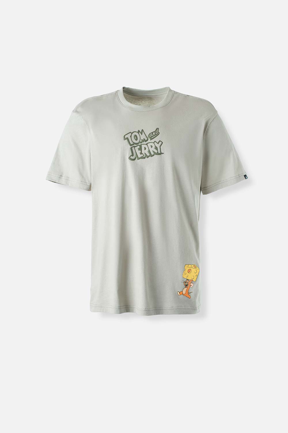 CAMISETA DE TOM Y JERRY MANGA CORTA CORTA VERDE ACEITUNA GÉNERO NEUTRO
