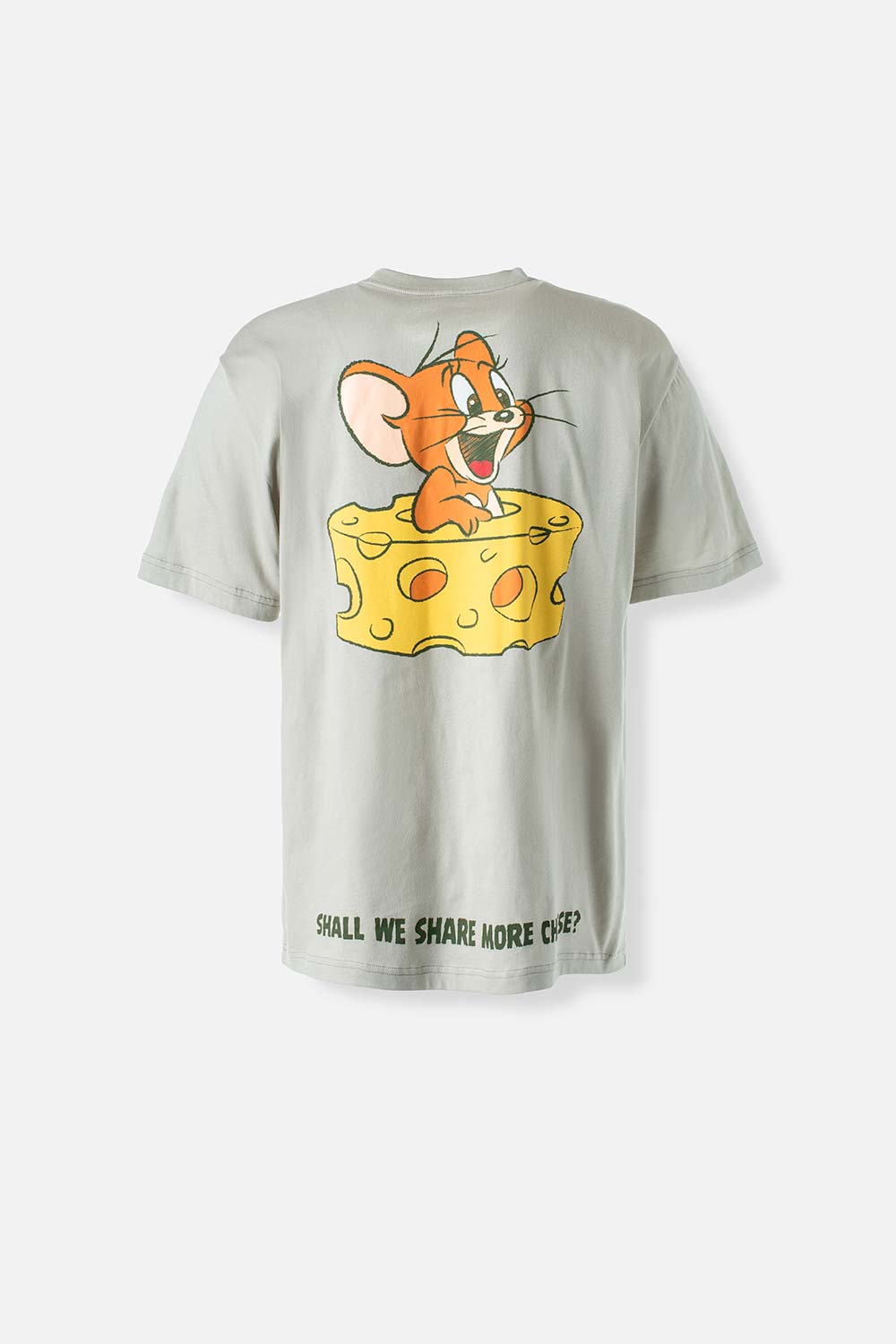 CAMISETA DE TOM Y JERRY MANGA CORTA CORTA VERDE ACEITUNA GÉNERO NEUTRO