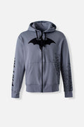 BUZO DE BATMAN CON CIERRE Y CAPUCHA GRIS PARA HOMBRE