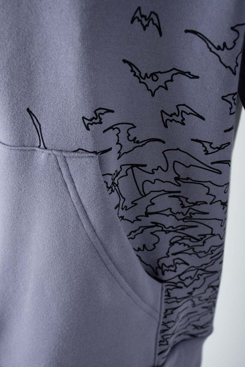 BUZO DE BATMAN CON CIERRE Y CAPUCHA GRIS PARA HOMBRE