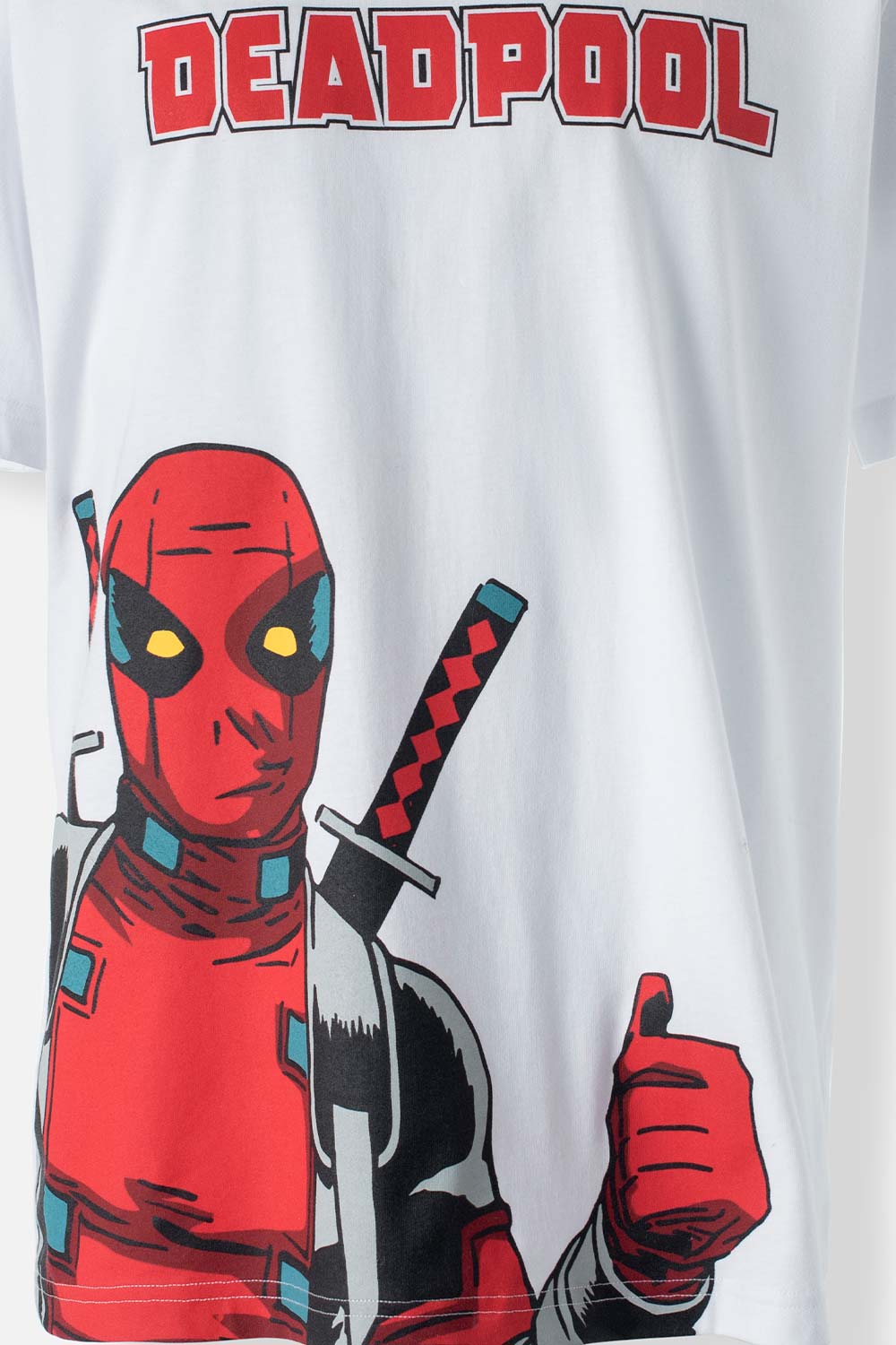 PIJAMA DE DEADPOOL BLANCA Y ROJA DE PANTALÓN CORTO PARA HOMBRE