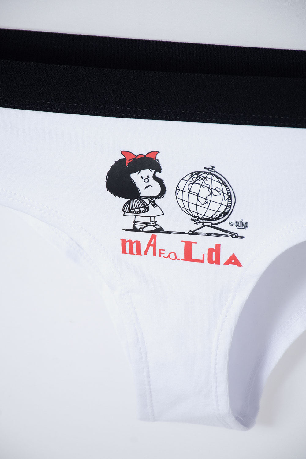 PACK X2 PANTIES DE MAFALDA NEGRO Y BLANCO PARA MUJER