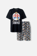 PIJAMA DE ONE PIECE DE PANTALÓN CORTO NEGRO PARA HOMBRE