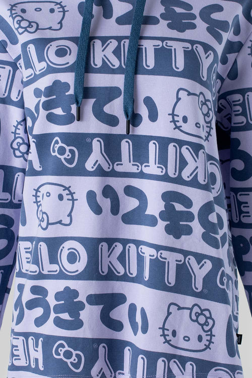 BUZO DE HELLO KITTY LAVANDA Y AZUL CON CAPUCHA PARA MUJER
