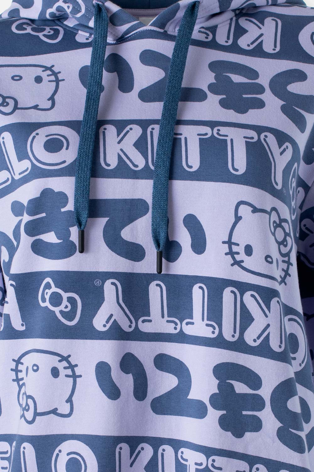 BUZO DE HELLO KITTY LAVANDA Y AZUL CON CAPUCHA PARA MUJER