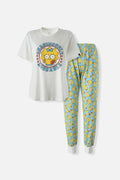 PIJAMA DE LOS SIMPSON BLANCA Y AZUL DE PANTALÓN LARGO PARA MUJER