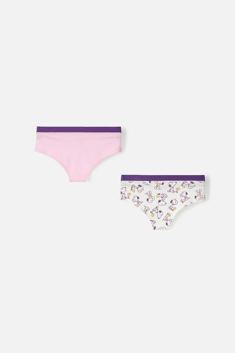 PACK X2 PANTIES DE SNOOPY MARFIL Y ROSA PASTEL PARA MUJER