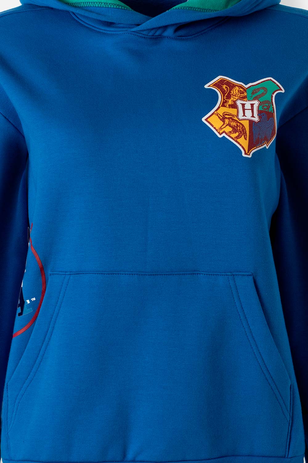 BUZO DE HARRY POTTER AZUL Y VERDE CON CAPUCHA PARA MUJER