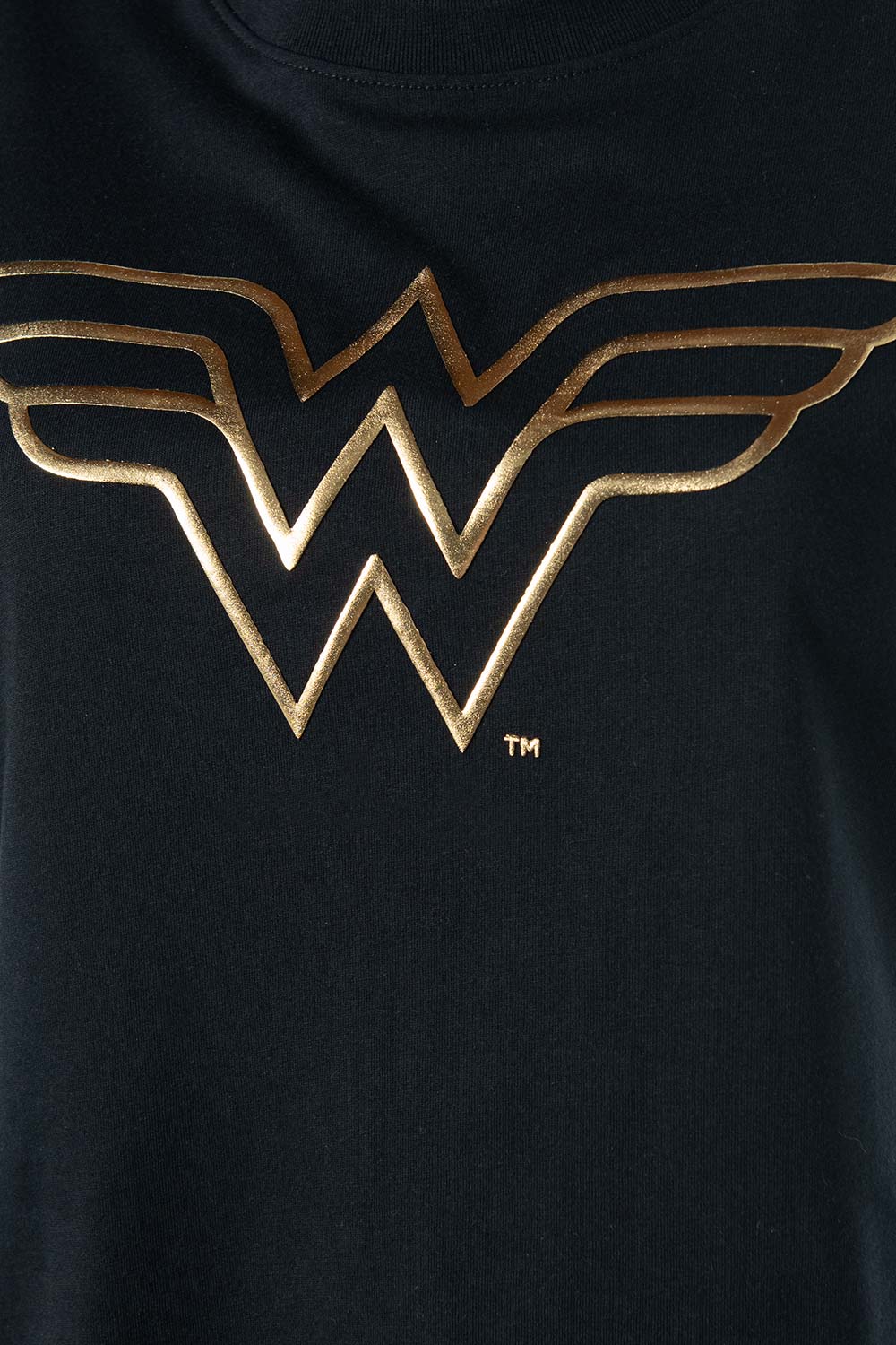 CAMISETA DE WONDER WOMAN MANGA CORTA NEGRA PARA MUJER
