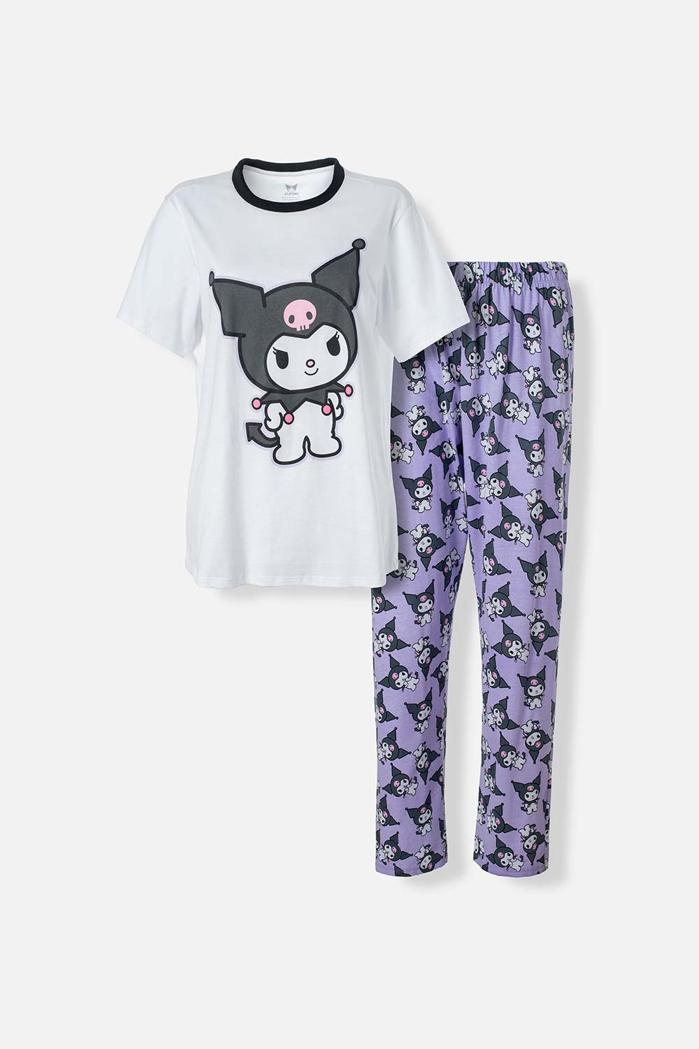 PIJAMA DE MY MELODY & KUROMI BLANCA Y MULTICOLOR DE PANTALÓN LARGO PARA MUJER