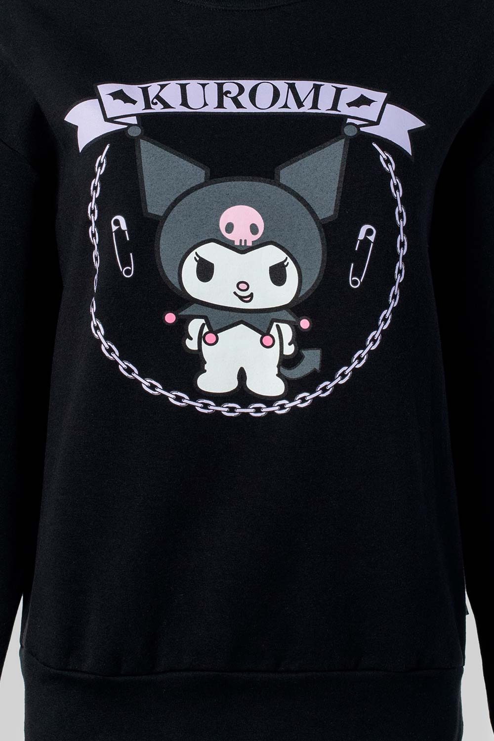 BUZO DE KUROMI MANGA LARGA NEGRO PARA MUJER