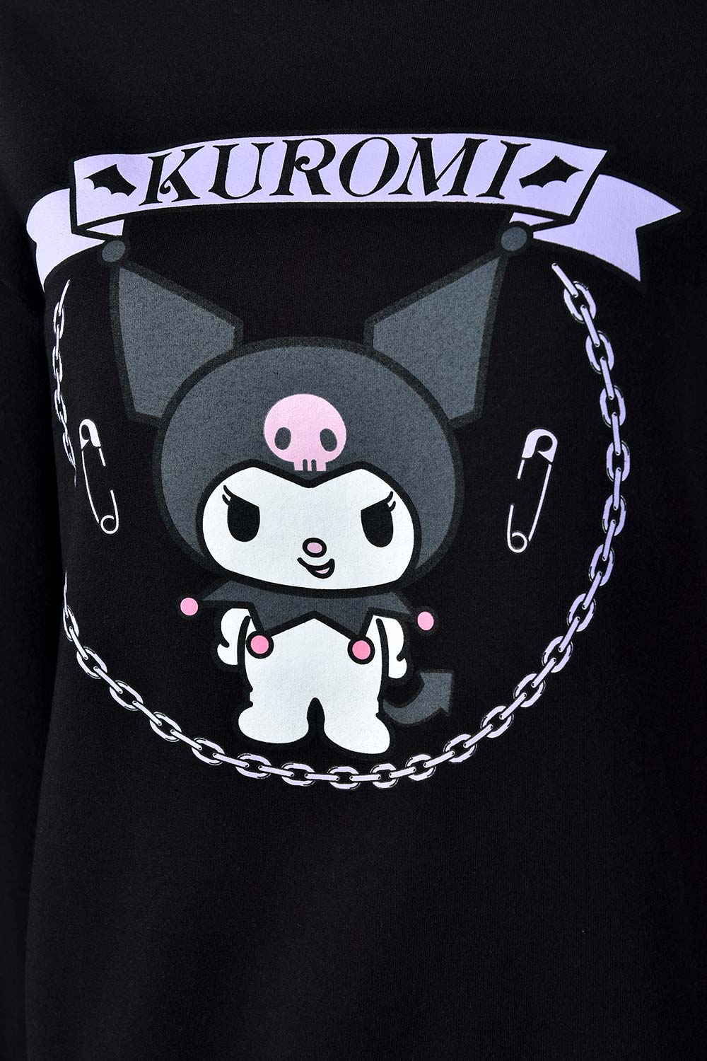 BUZO DE KUROMI MANGA LARGA NEGRO PARA MUJER