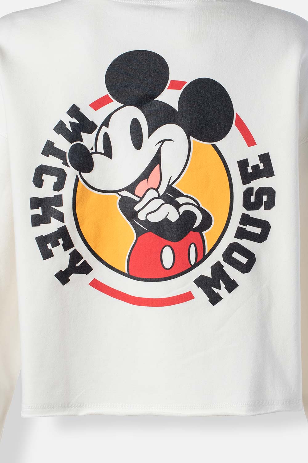 BUZO DE MICKEY MOUSE MARFIL CERRADO PARA MUJER