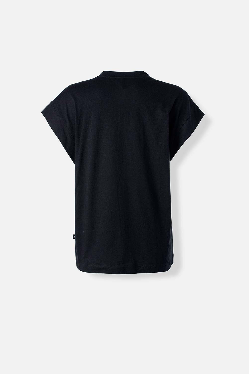 CAMISETA DE LAS CHICAS SUPERPODEROSAS NEGRA ESTAMPADA EN FRENTE PARA MUJER