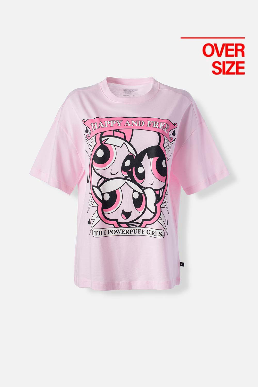 CAMISETA DE LAS CHICAS SUPERPODEROSAS ROSADA MANGA CORTA PARA MUJER