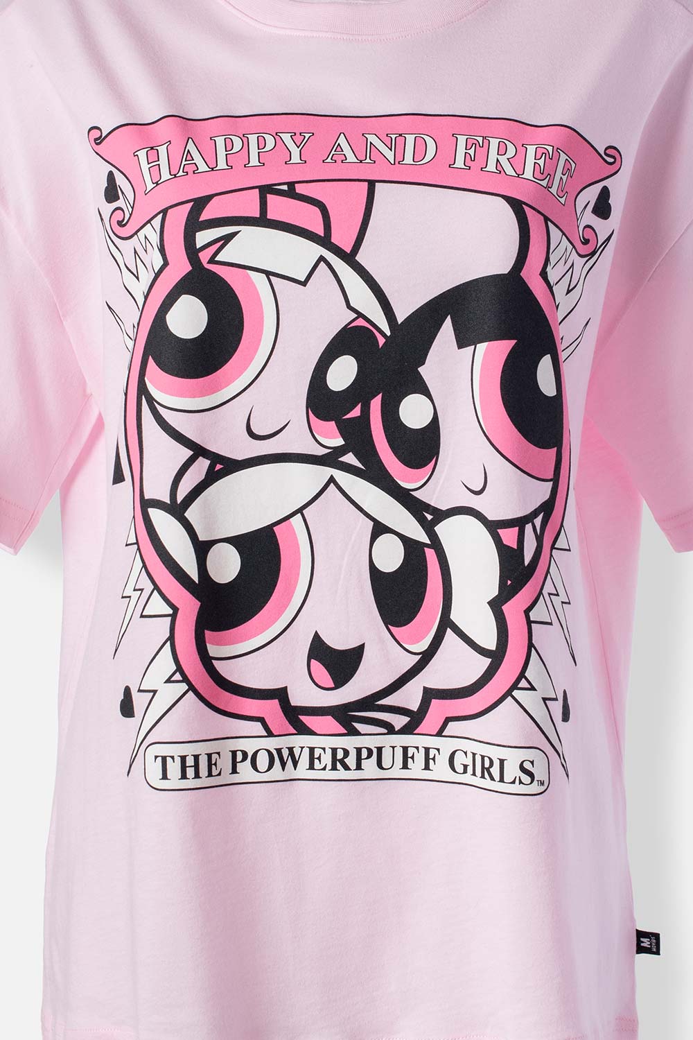 CAMISETA DE LAS CHICAS SUPERPODEROSAS ROSADA MANGA CORTA PARA MUJER