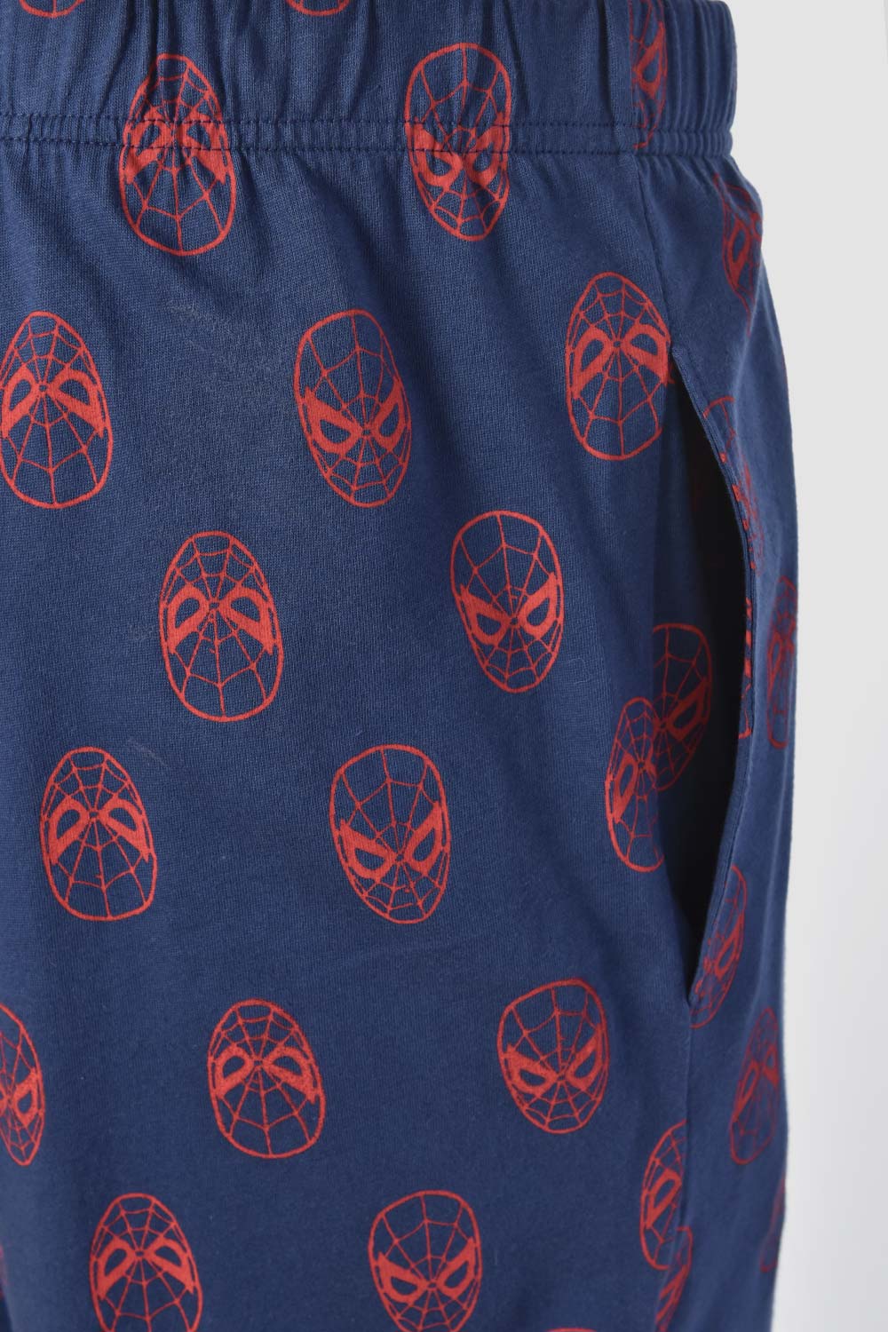 PIJAMA DE SPIDERMAN DE PANTALÓN CORTO GRIS Y AZUL PARA HOMBRE
