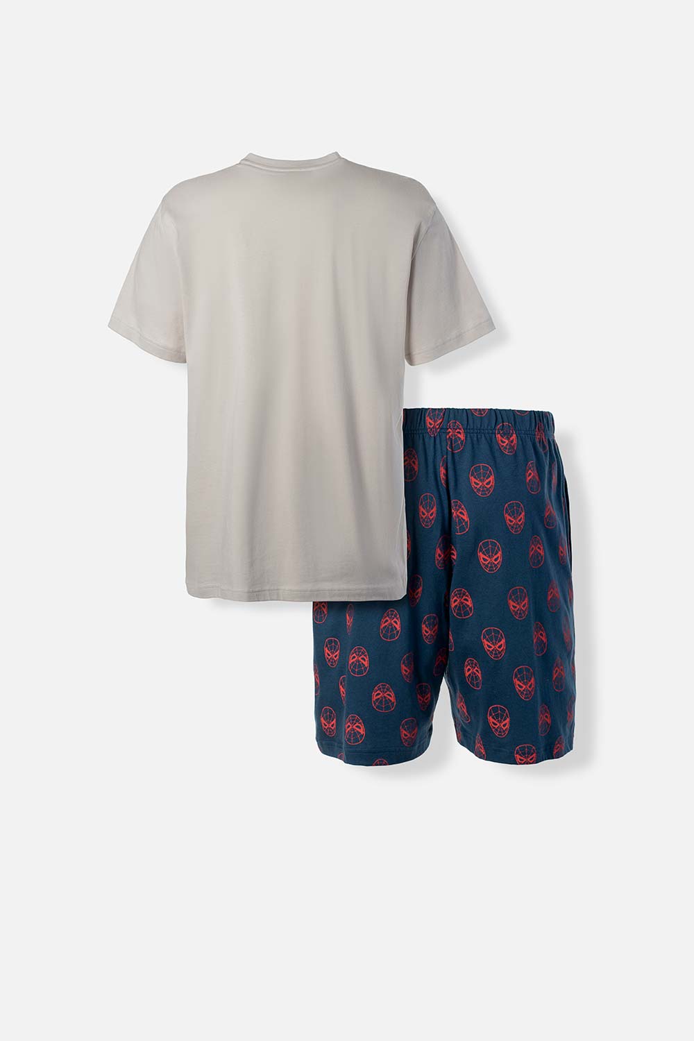 PIJAMA DE SPIDERMAN DE PANTALÓN CORTO GRIS Y AZUL PARA HOMBRE