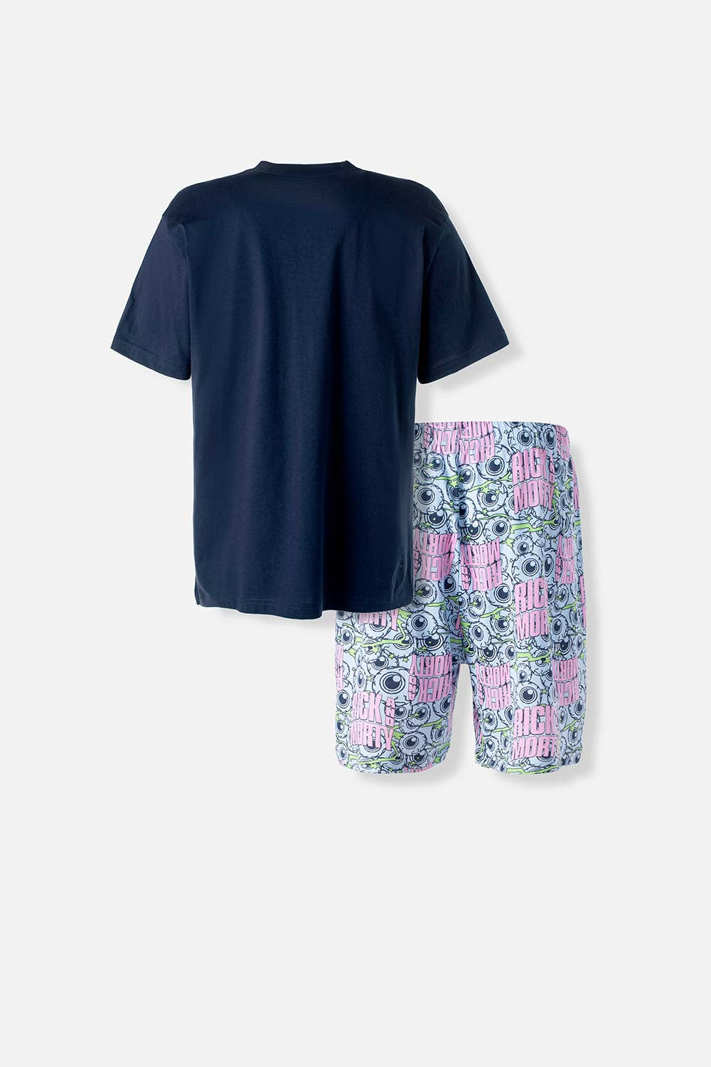 PIJAMA DE RICK & MORTY AZUL Y BLANCA DE PANTALÓN CORTO PARA HOMBRE