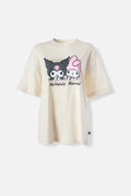 CAMISETA DE MY MELODY & KUROMI RELAX FIT PARA MUJER