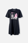 PIJAMA DE MY MELODY & KUROMI NEGRA TIPO BATOLA PARA MUJER