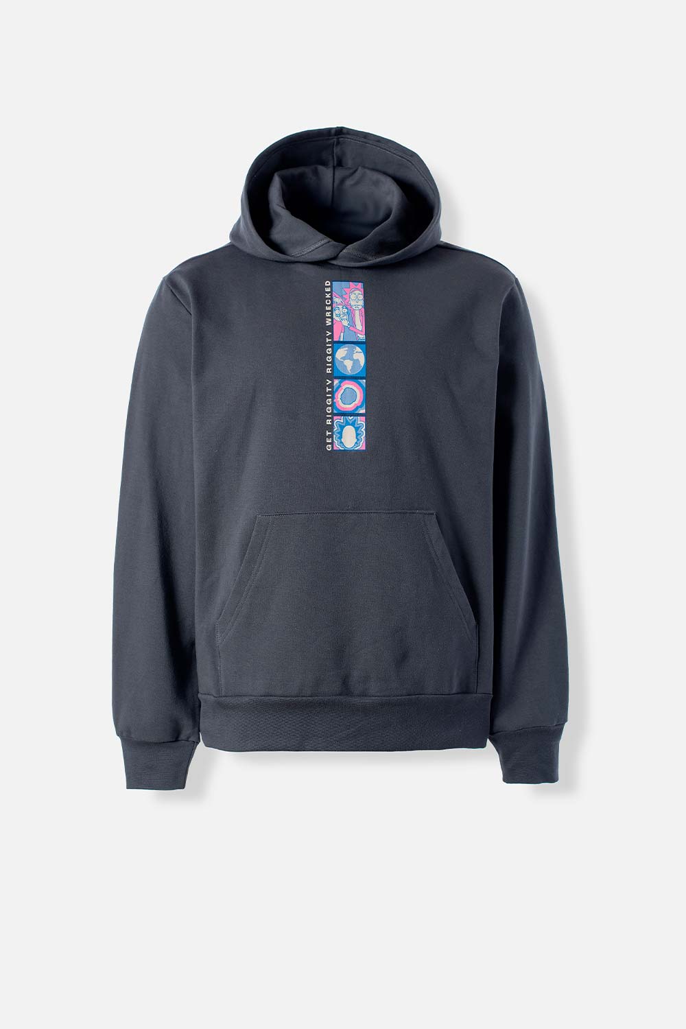 BUZO DE RICK AND MORTY GRIS CON CAPUCHA PARA HOMBRE
