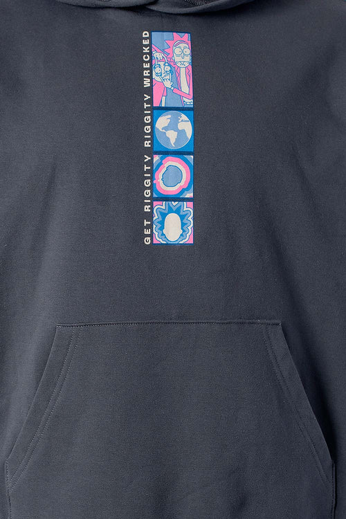 BUZO DE RICK AND MORTY GRIS CON CAPUCHA PARA HOMBRE