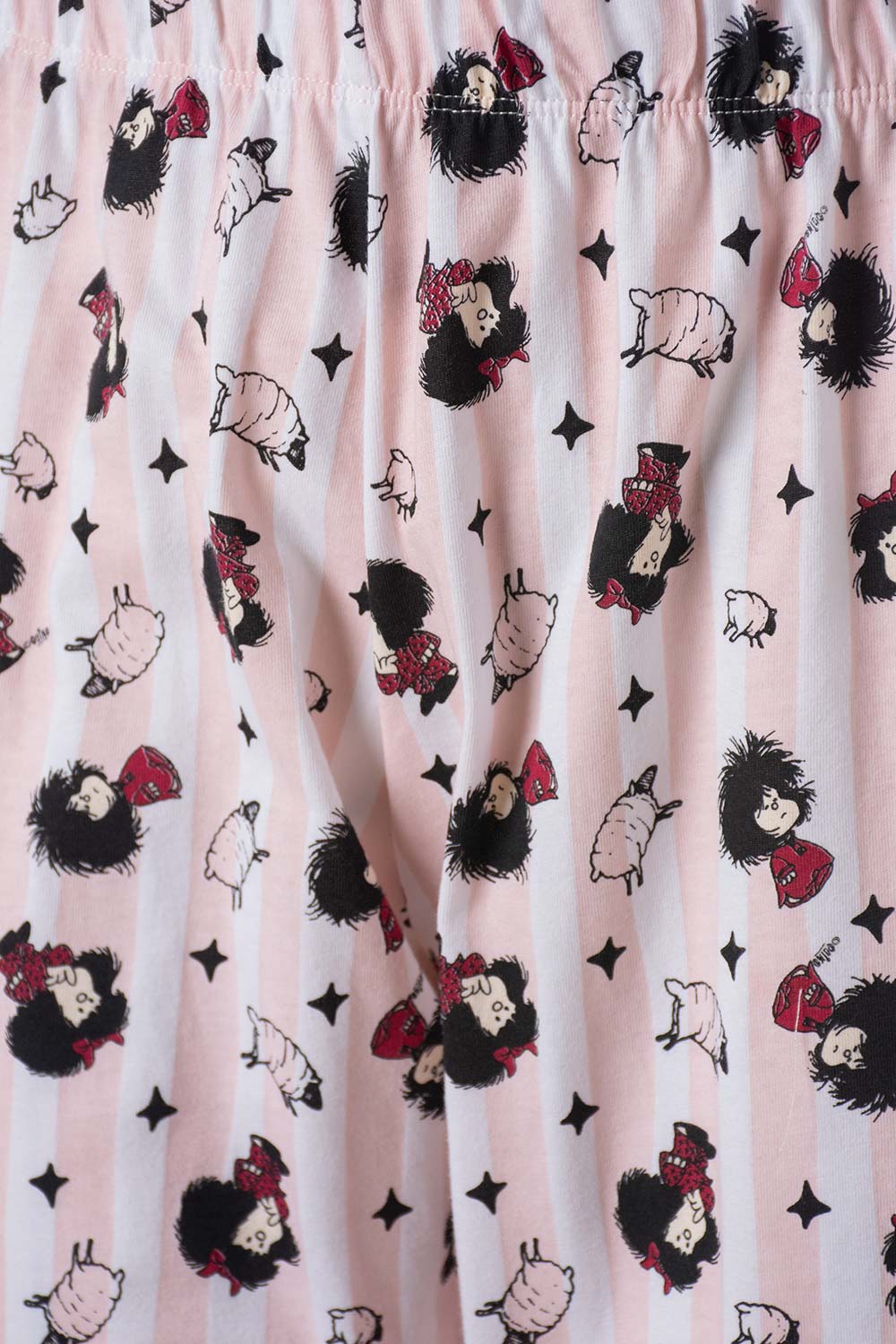 PIJAMA DE MAFALDA MANGA CORTA ROSADA PARA MUJER