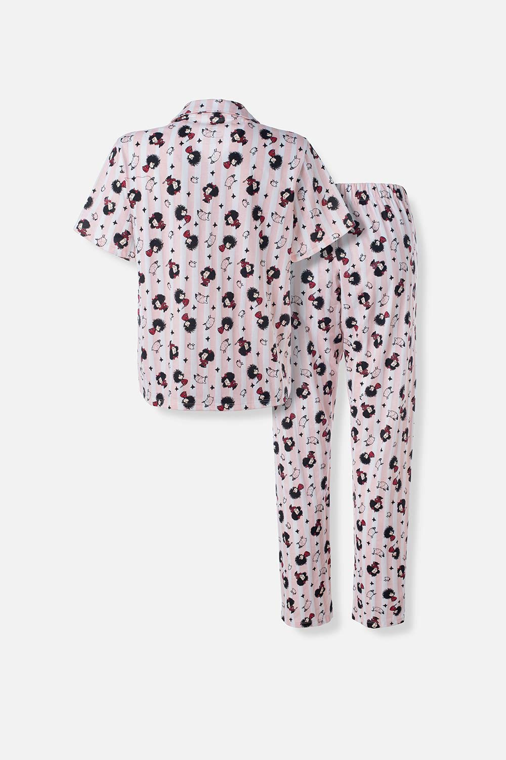 PIJAMA DE MAFALDA MANGA CORTA ROSADA PARA MUJER