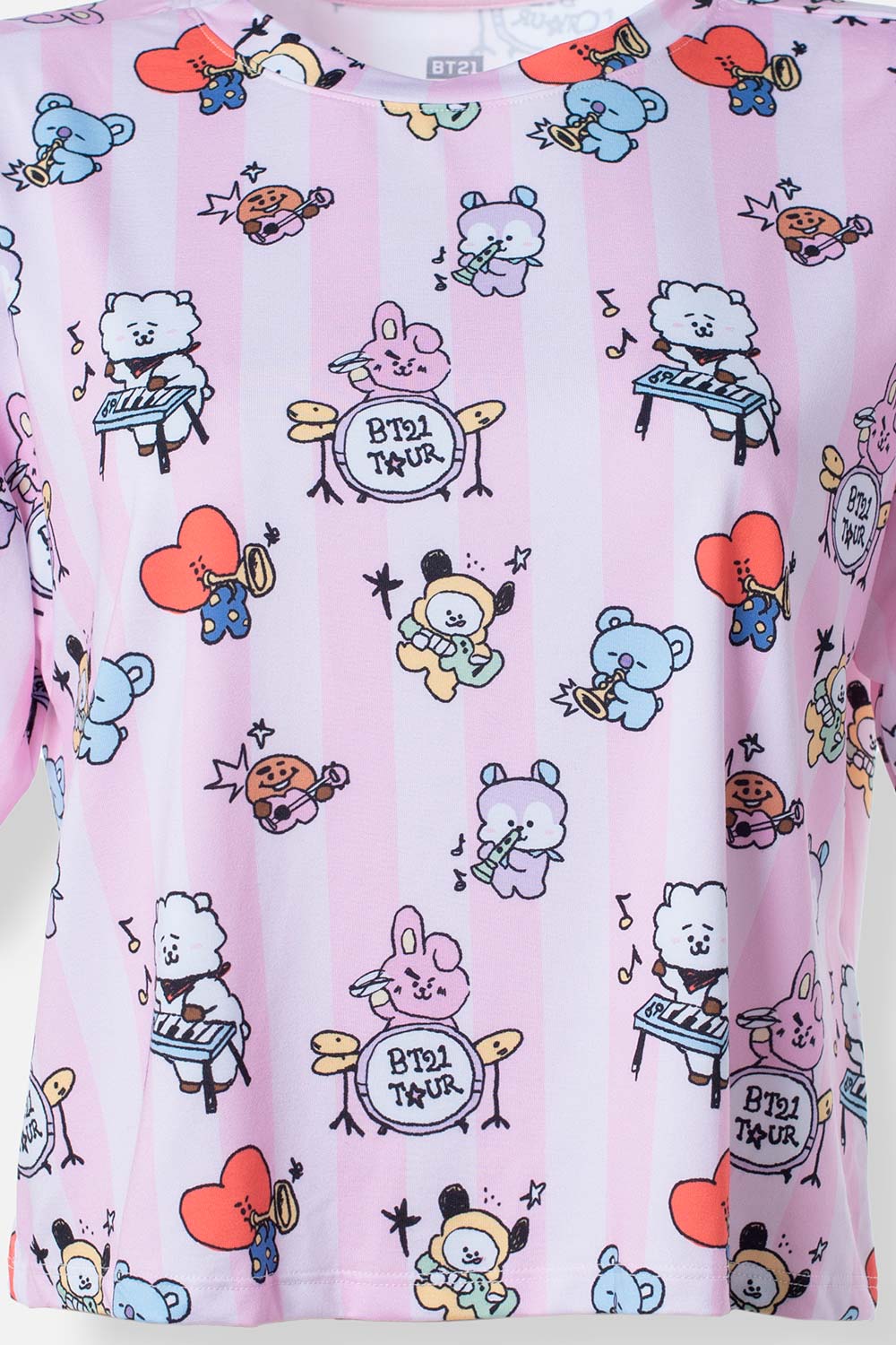 PIJAMA DE BT21 CON PANTALON CORTO PARA MUJER