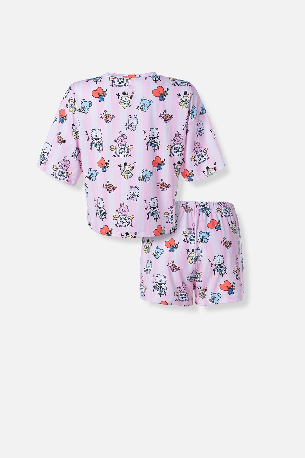 PIJAMA DE BT21 CON PANTALON CORTO PARA MUJER