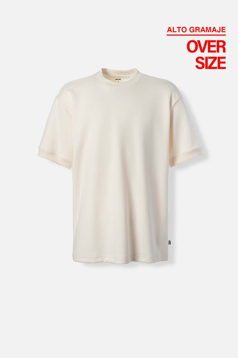 CAMISETA DE MOVIES OVERSIZED FIT MARFIL PARA HOMBRE
