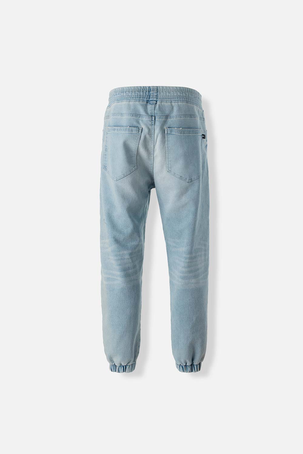 JOGGER DE MOVIES EN DENIM TONO MEDIO CON ELÁSTICO EN CINTURA PARA HOMBRE