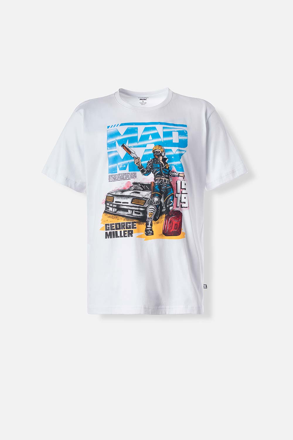CAMISETA DE MOVIES CUELLO REDONDO BLANCA PARA HOMBRE